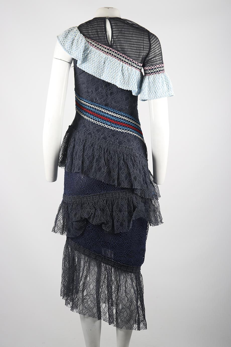 PETER PILOTTO TIERED LACE MIDI DRESS UK 8 - Image 4