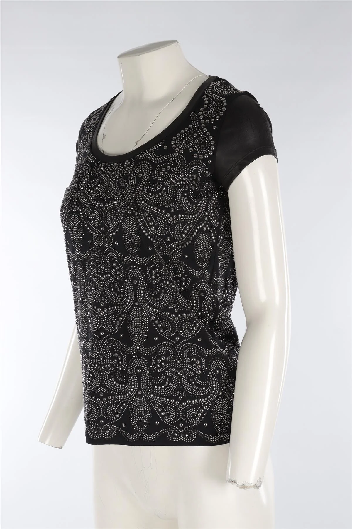 PHILIPP PLEIN BLACK COTTON T-SHIRT SMALL - Image 3