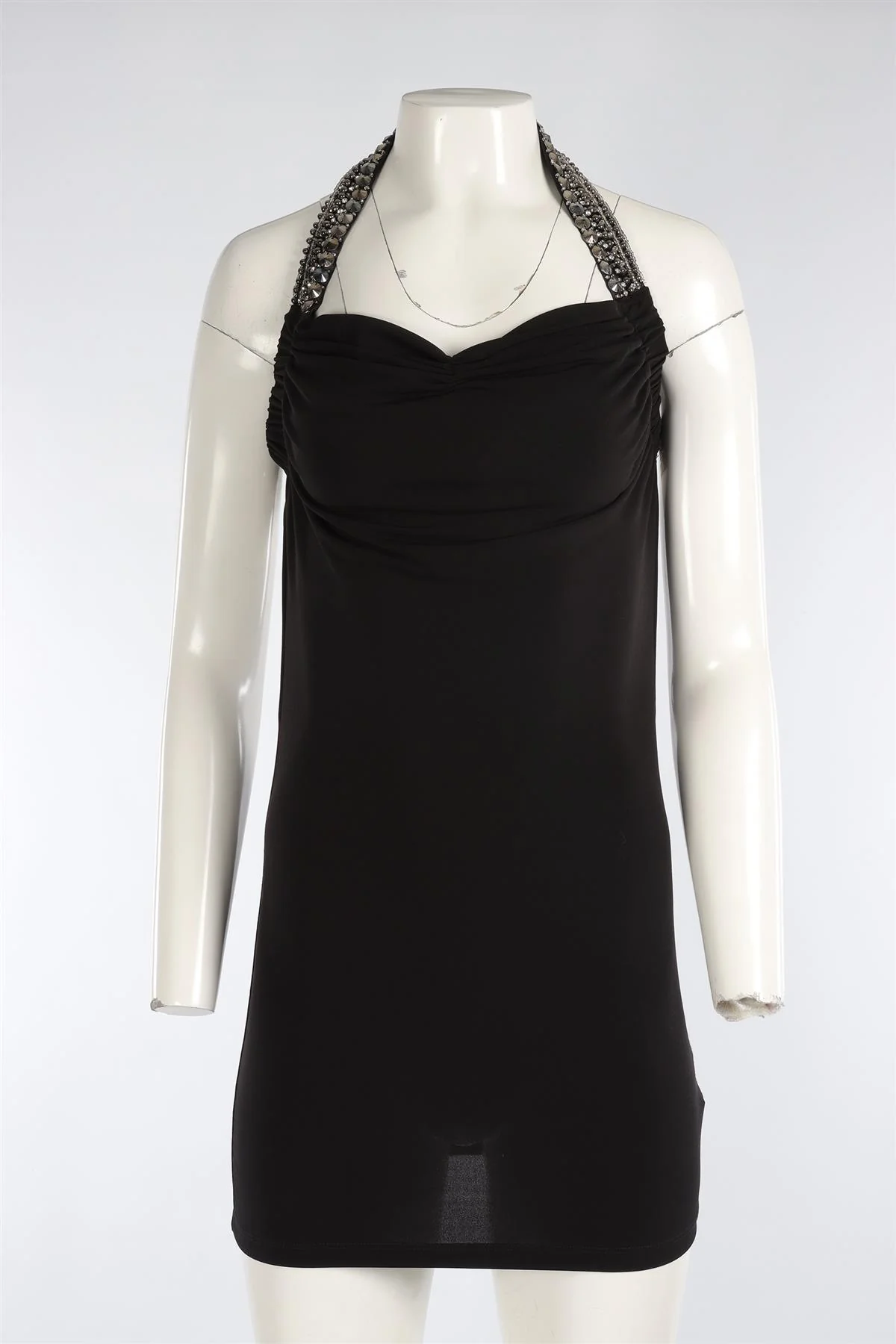 PHILIPP PLEIN BLACK JERSEY MINI DRESS SMALL - Image 2