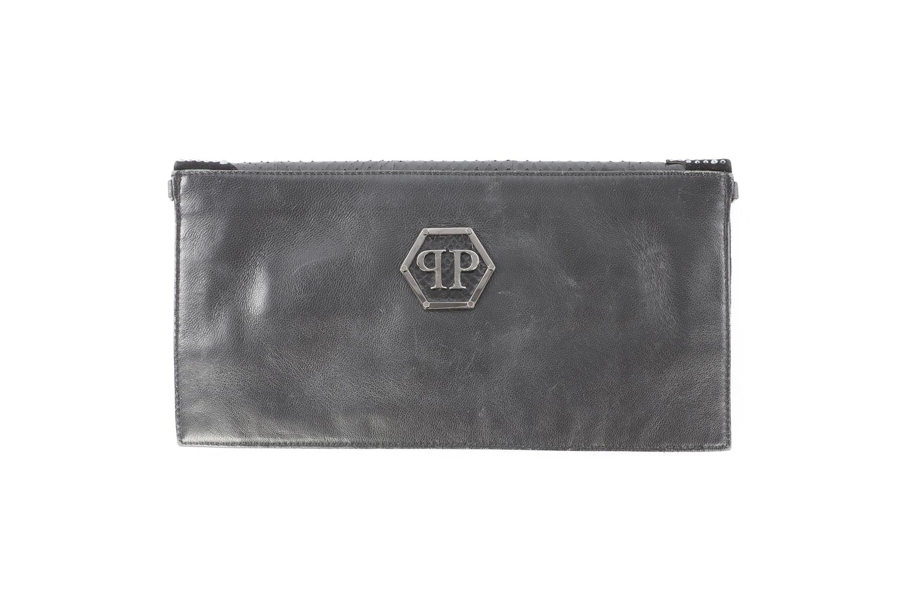 PHILIPP PLEIN BLACK LEATHER CLUTCH - Image 5