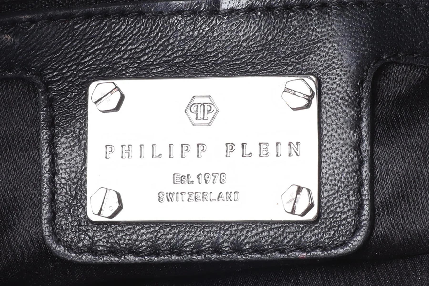 PHILIPP PLEIN BLACK LEATHER CLUTCH - Image 7