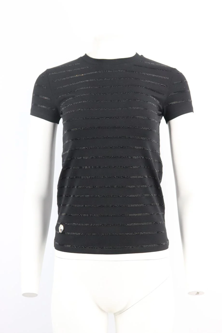 PHILIPP PLEIN EMBELLISHED COTTON JERSEY T-SHIRT SMALL - Image 2