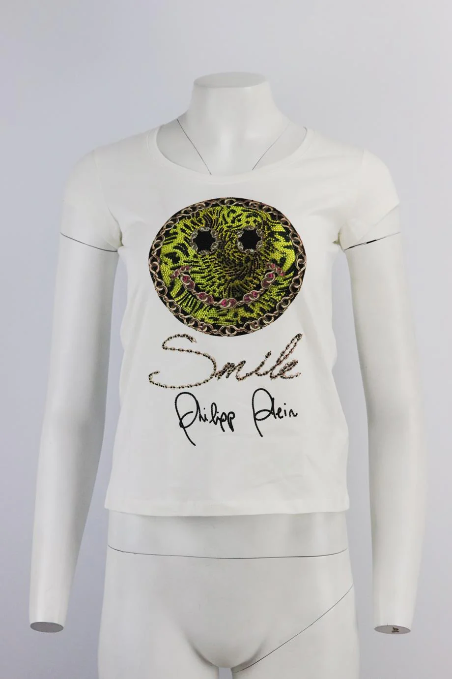 PHILIPP PLEIN EMBELLISHED COTTON JERSEY T-SHIRT XSMALL - Image 2