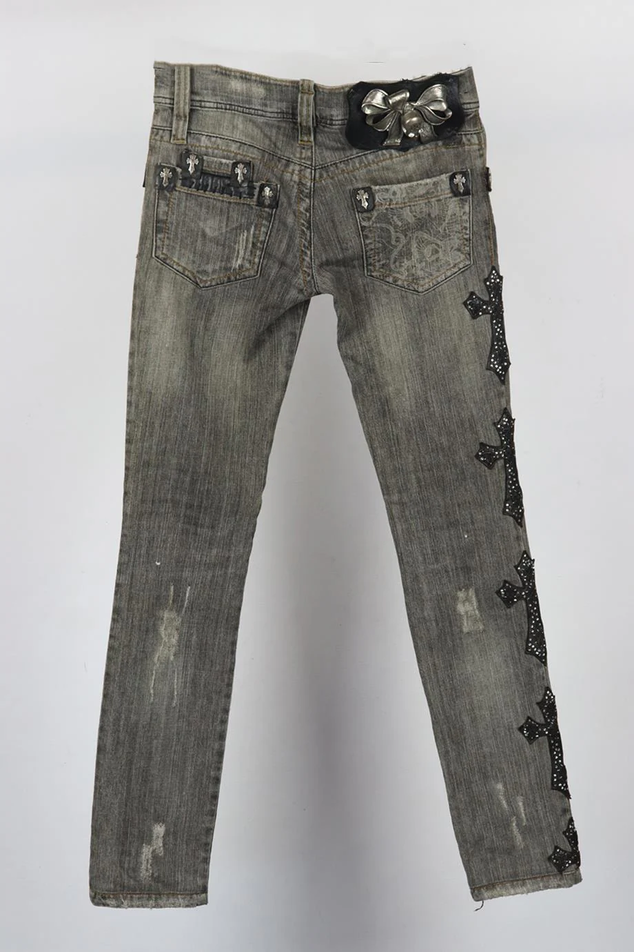 PHILIPP PLEIN EMBELLISHED LOW RISE SKINNY DENIM JEANS XSMALL - Image 3
