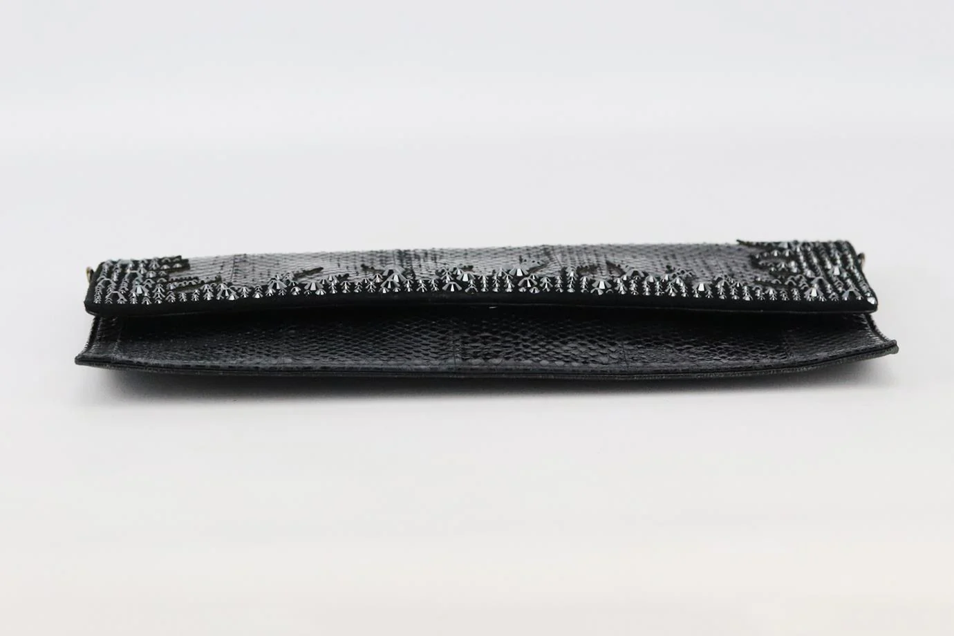 PHILIPP PLEIN EMBELLISHED PYTHON EFFECT LEATHER CLUTCH - Image 4