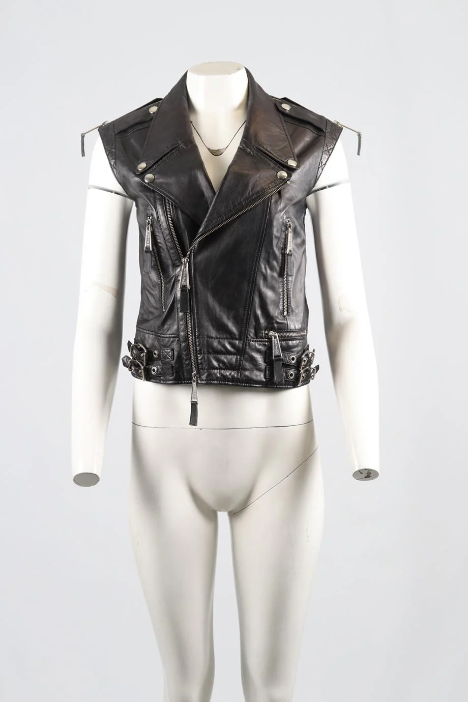 PHILIPP PLEIN LACE AND LEATHER GILET MEDIUM - Image 2