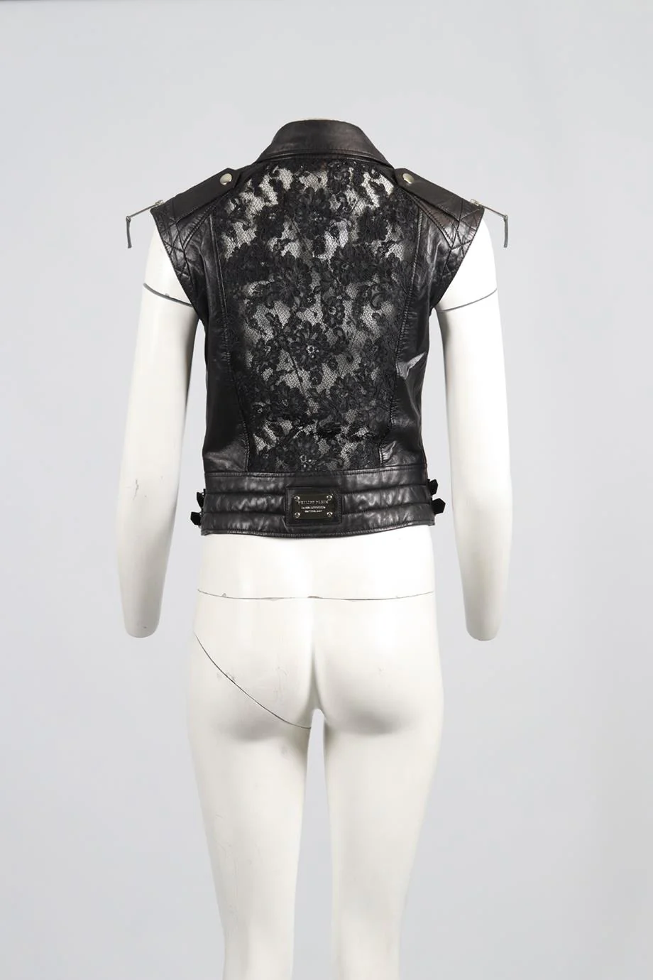 PHILIPP PLEIN LACE AND LEATHER GILET MEDIUM - Image 4