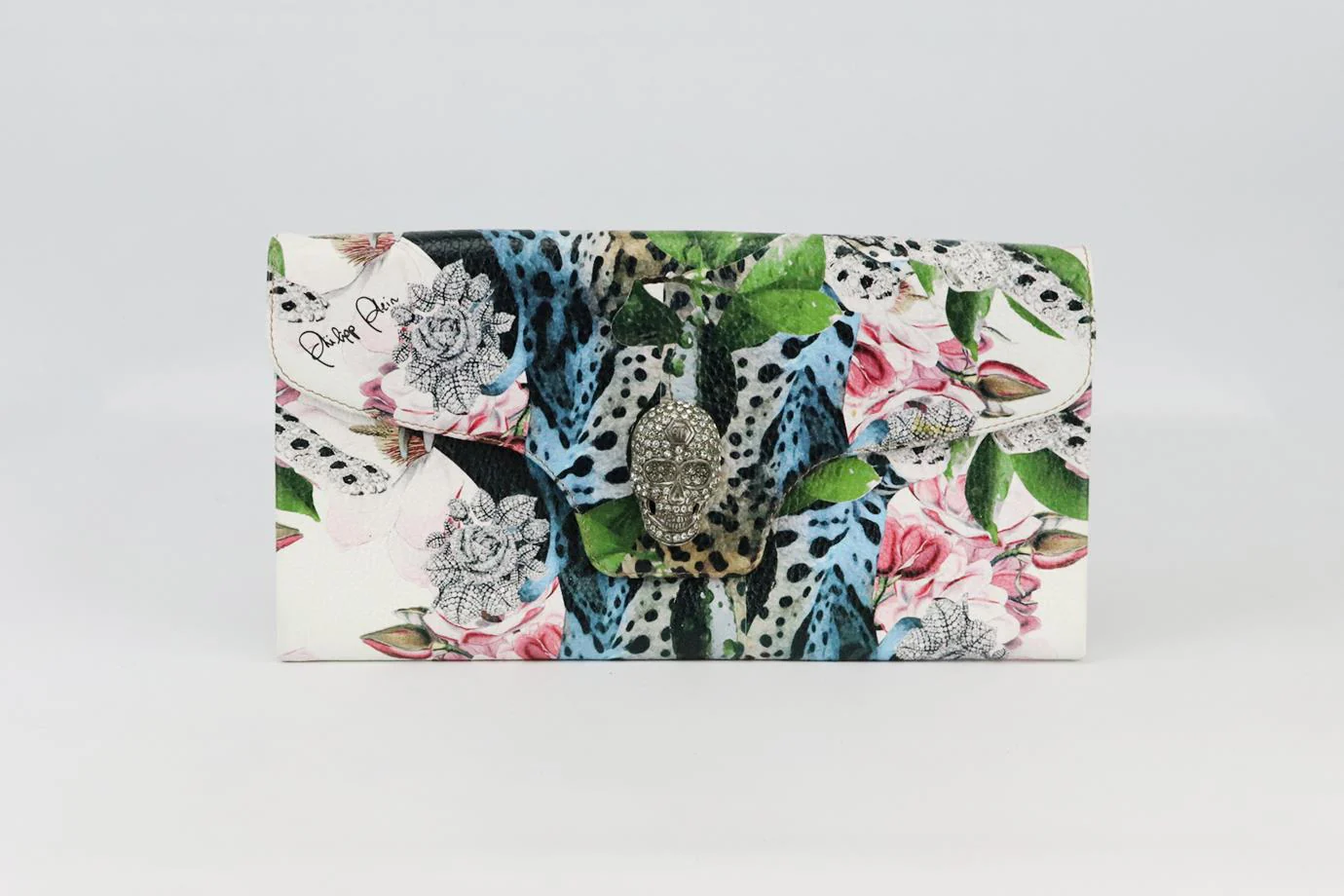PHILIPP PLEIN PRINTED TEXTURED LEATHER CLUTCH - Image 2