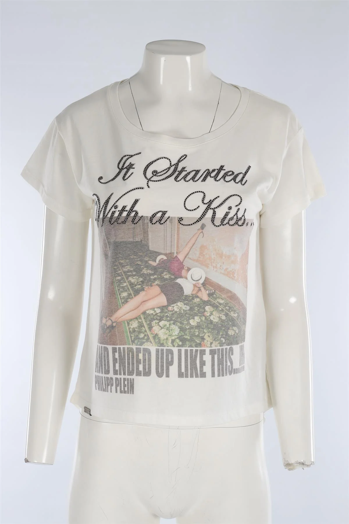 PHILIPP PLEIN WHITE COTTON TOP XSMALL - Image 2