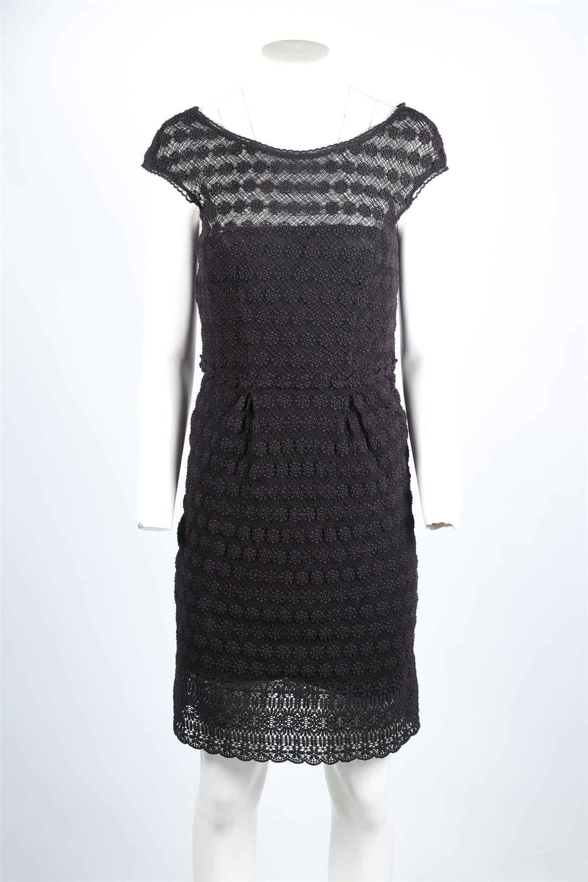 PHILOSOPHY DI ALBERTA FERRETTI BLACK CROCHET DRESS IT 42 UK 10 - Image 2