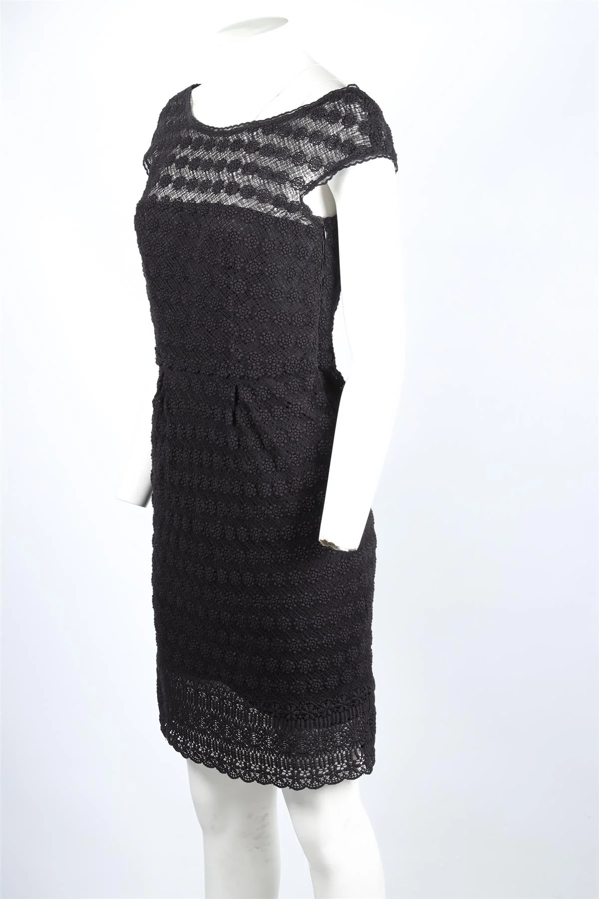PHILOSOPHY DI ALBERTA FERRETTI BLACK CROCHET DRESS IT 42 UK 10 - Image 3