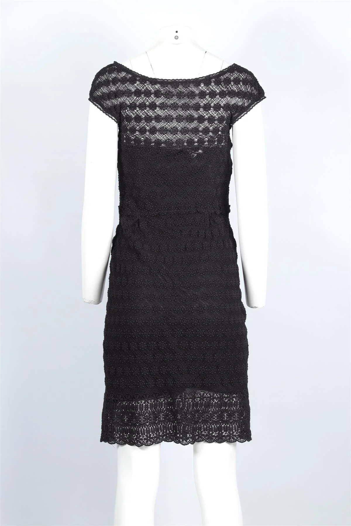 PHILOSOPHY DI ALBERTA FERRETTI BLACK CROCHET DRESS IT 42 UK 10 - Image 4