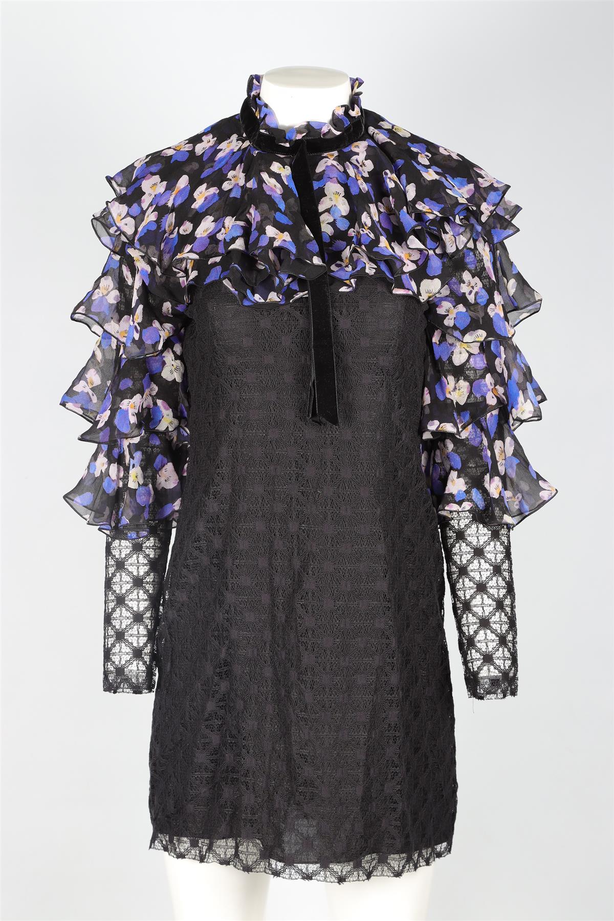 PHILOSOPHY DI LORENZO SERAFINI BLACK COTTON MINI DRESS IT 42 UK 10 - Image 2