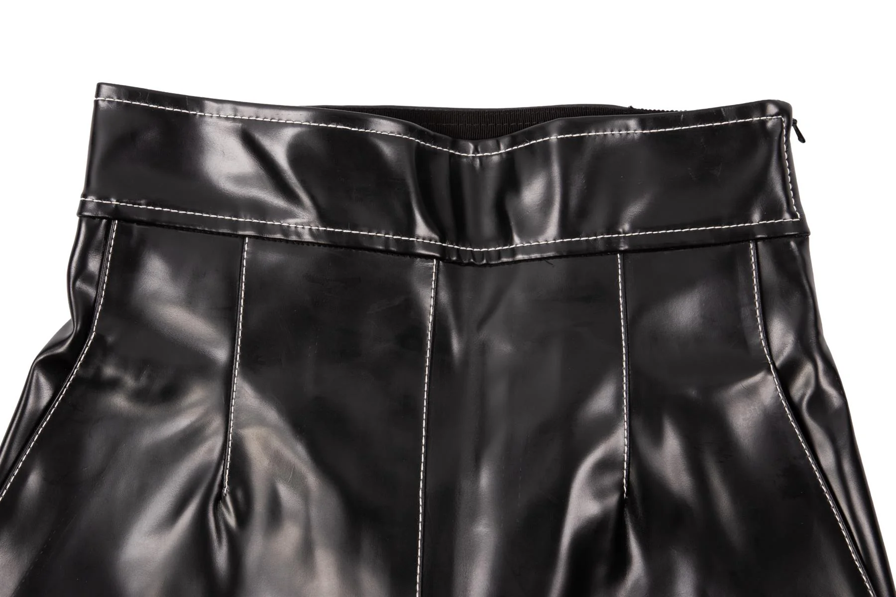 PHILOSOPHY DI LORENZO SERAFINI BLACK FAUX LEATHER STRAIGHT LEG PANTS IT 38 UK 6 - Image 3
