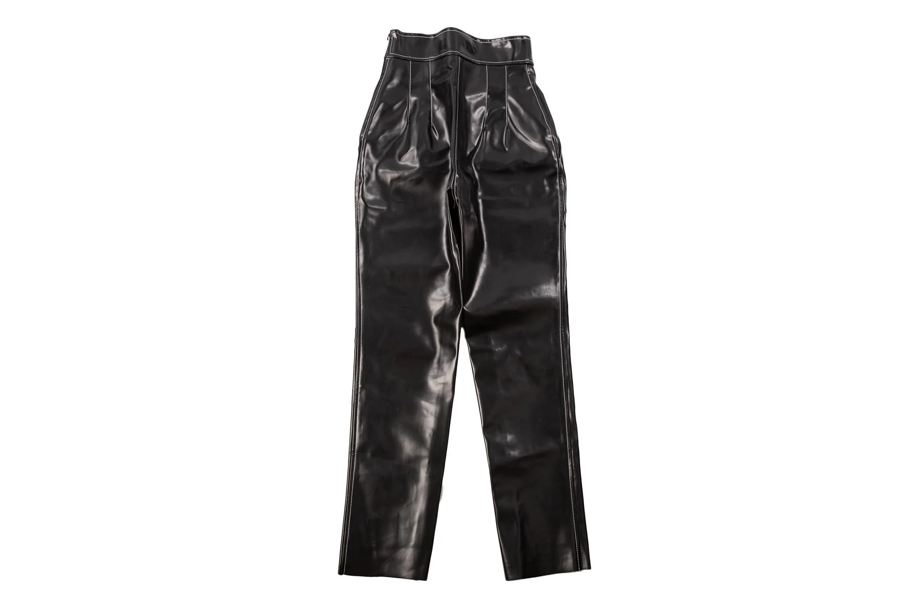 PHILOSOPHY DI LORENZO SERAFINI BLACK FAUX LEATHER STRAIGHT LEG PANTS IT 38 UK 6 - Image 4