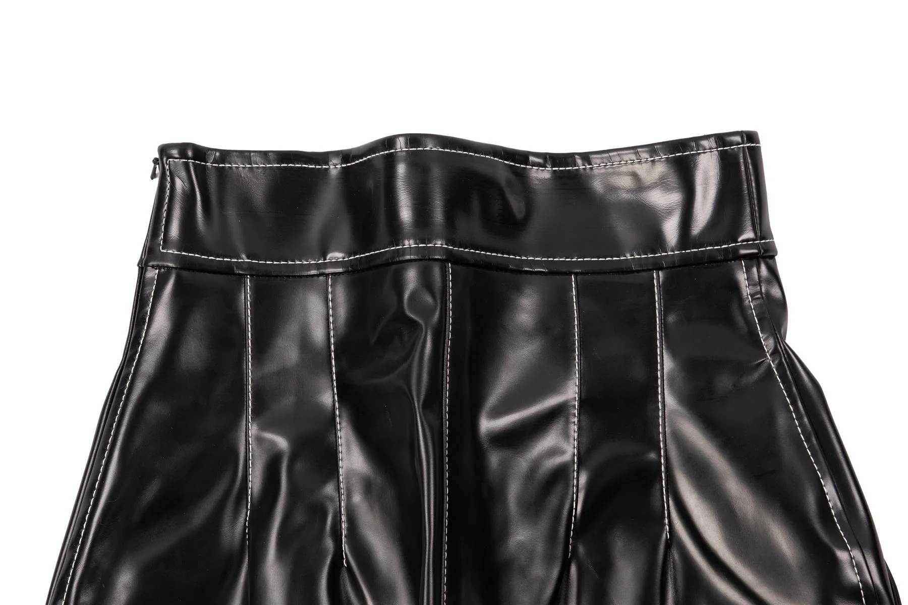 PHILOSOPHY DI LORENZO SERAFINI BLACK FAUX LEATHER STRAIGHT LEG PANTS IT 38 UK 6 - Image 5