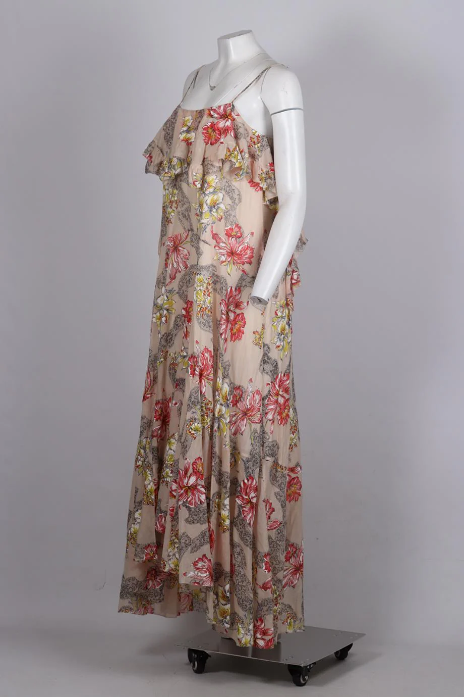 PHILOSOPHY DI LORENZO SERAPFINI FLORAL PRINT COTTON BLEND MAXI DRESS US 4 UK 8 - Image 3