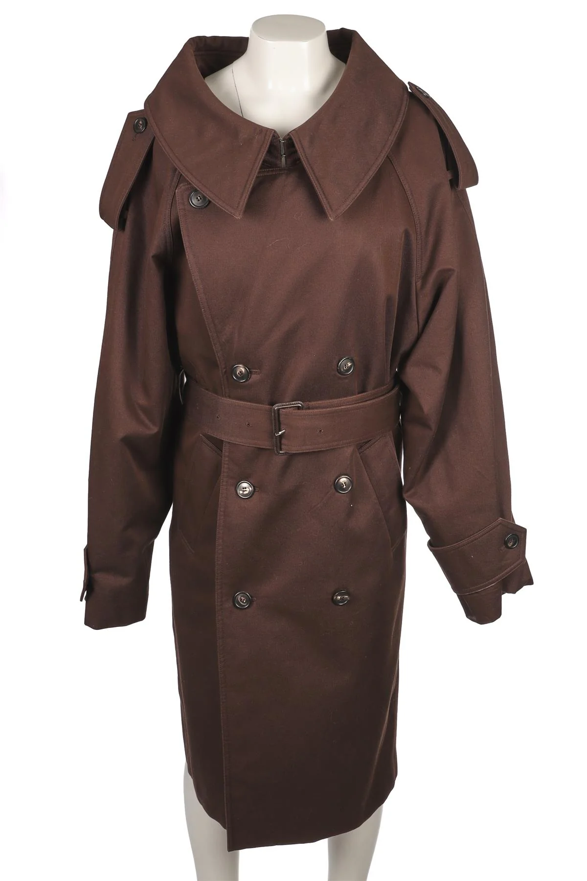 PHOEBE PHILO BROWN COTTON TRENCH COAT FR 36 UK 8 - Image 2