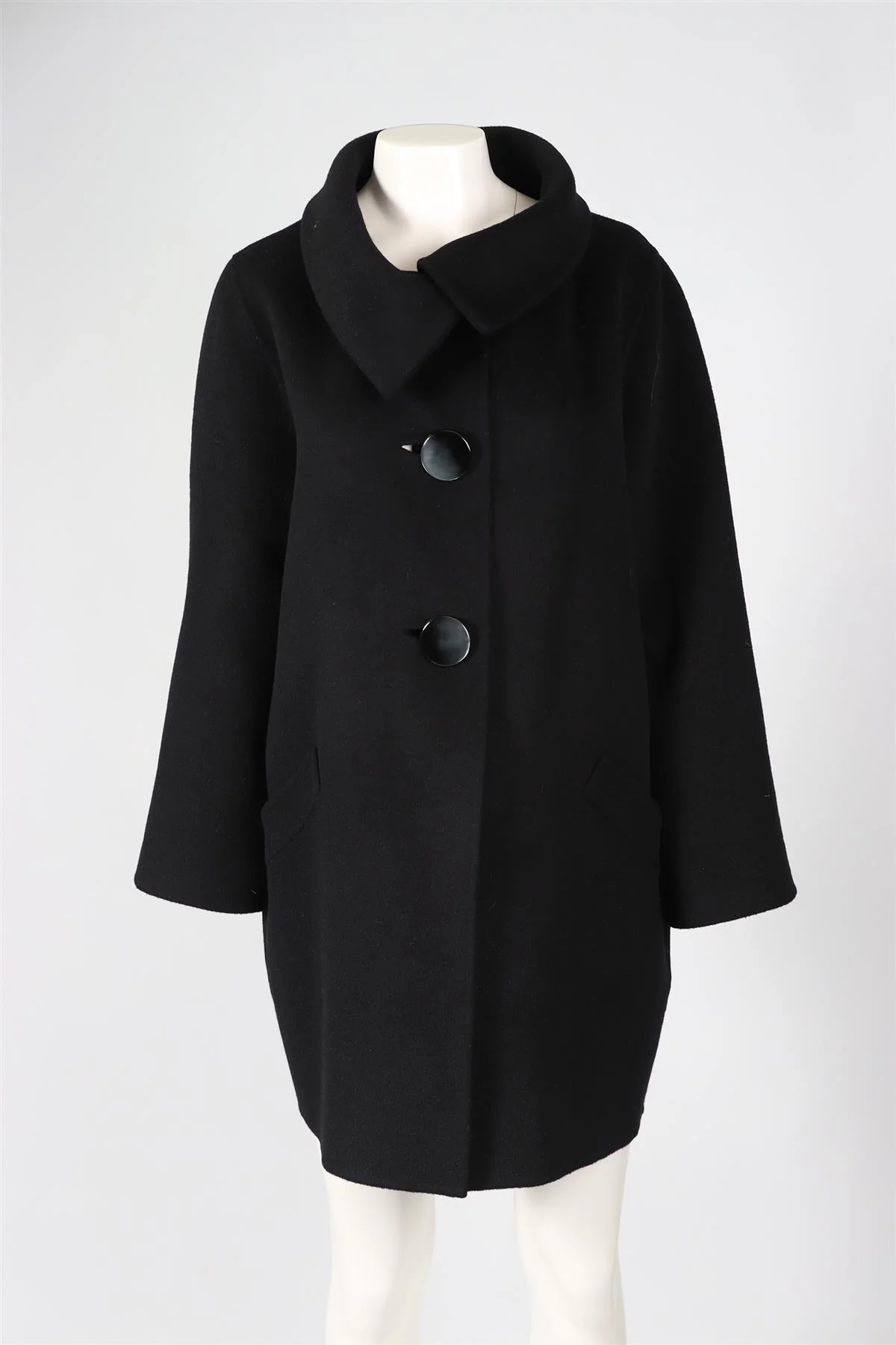 PIACENZA BLACK WOOL BLEND COAT IT 44 UK 12 - Image 2