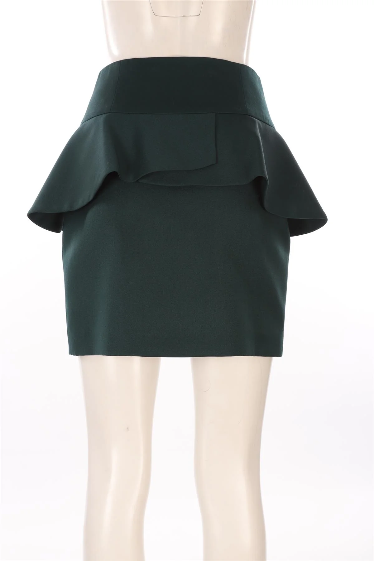 PIERRE BALMAIN GREEN WOOL MINI SKIRT FR 38 UK 10 - Image 4
