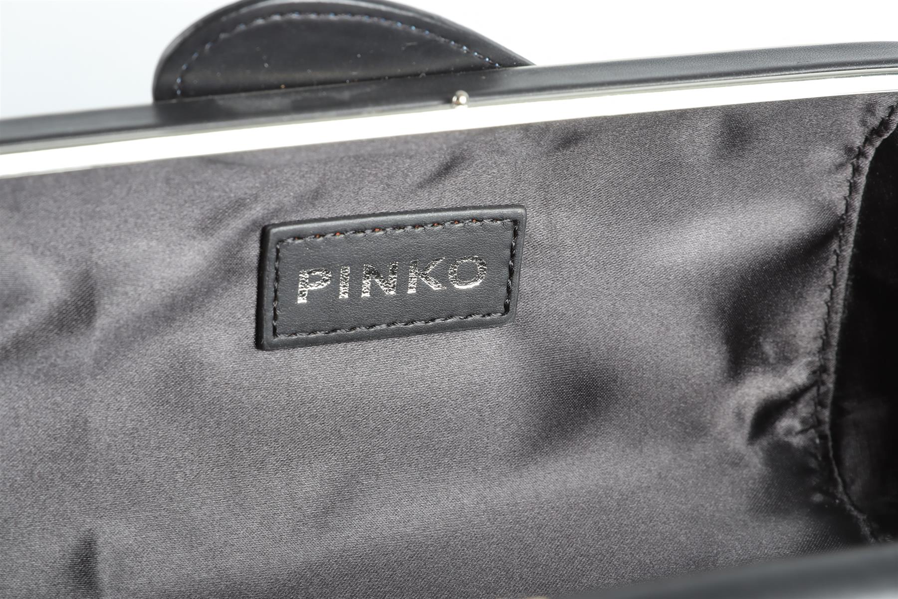PINKO BLACK LEATHER CLUTCH - Image 10
