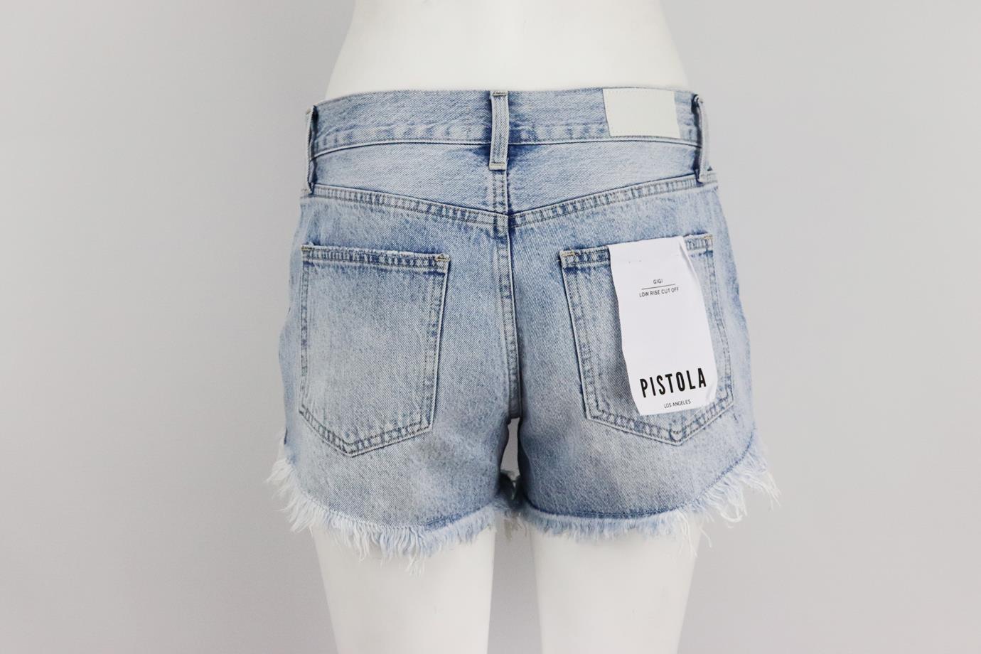 PISTOLA DISTRESSED DENIM SHORTS W 27 UK 8/10 - Image 4