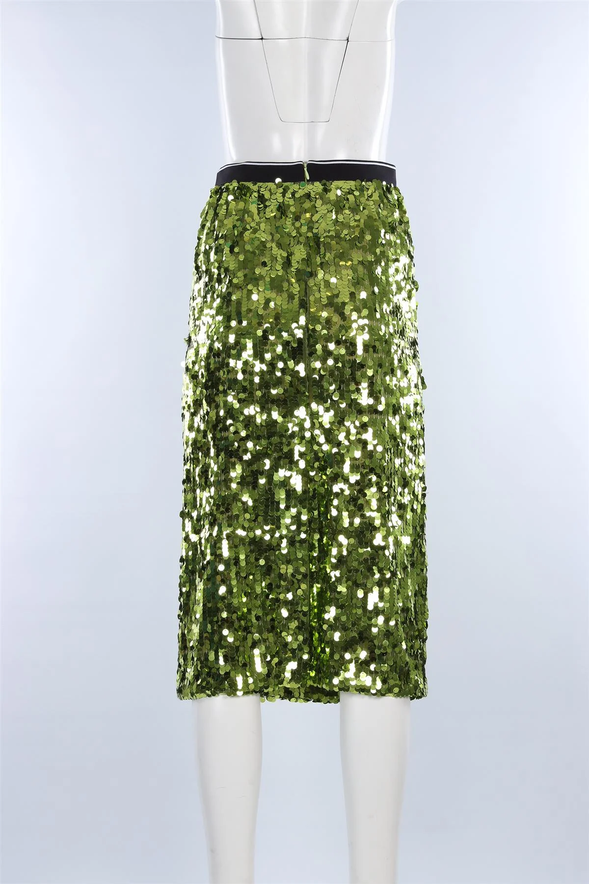 PLAN C GREEN SEQUIN MIDI SKIRT FR 38 UK 10 - Image 4