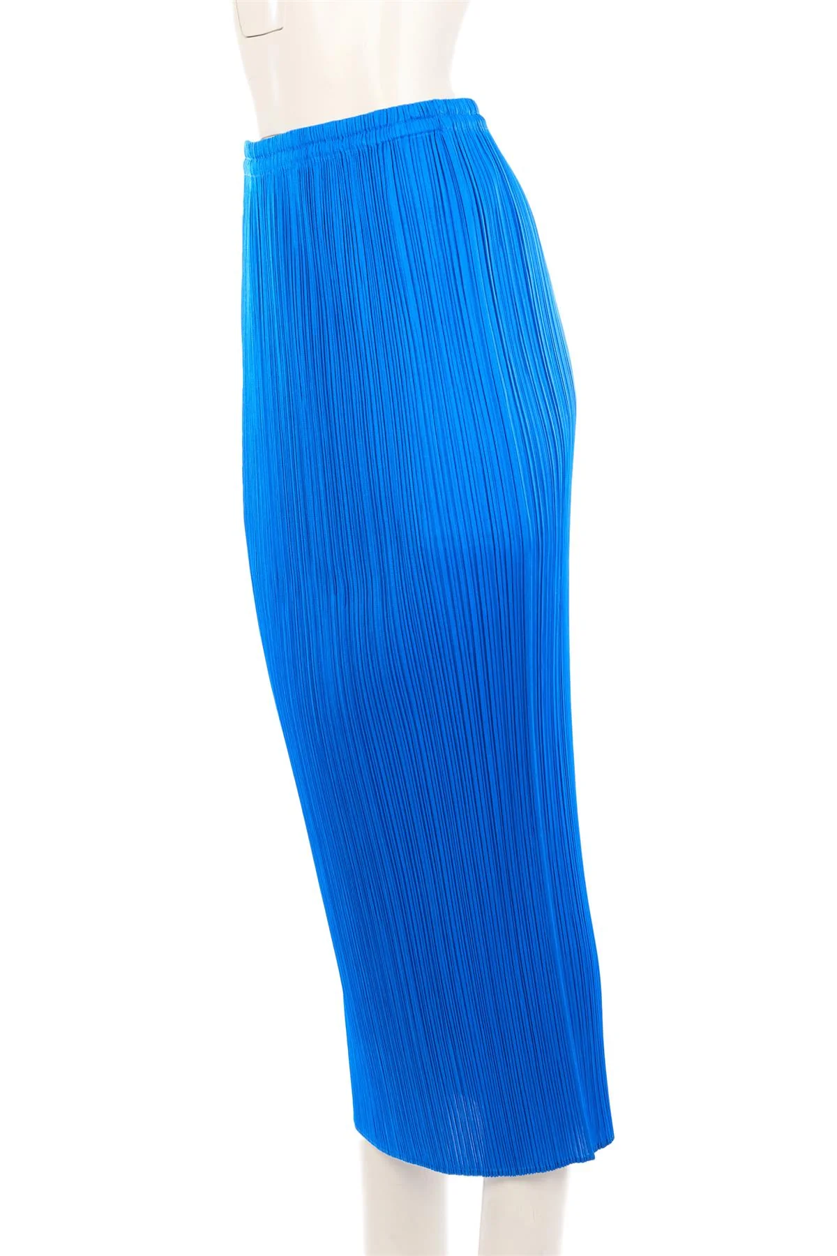 PLEATS PLEASE ISSEY MIYAKE BLUE MIDI SKIRT UK 12 - Image 3