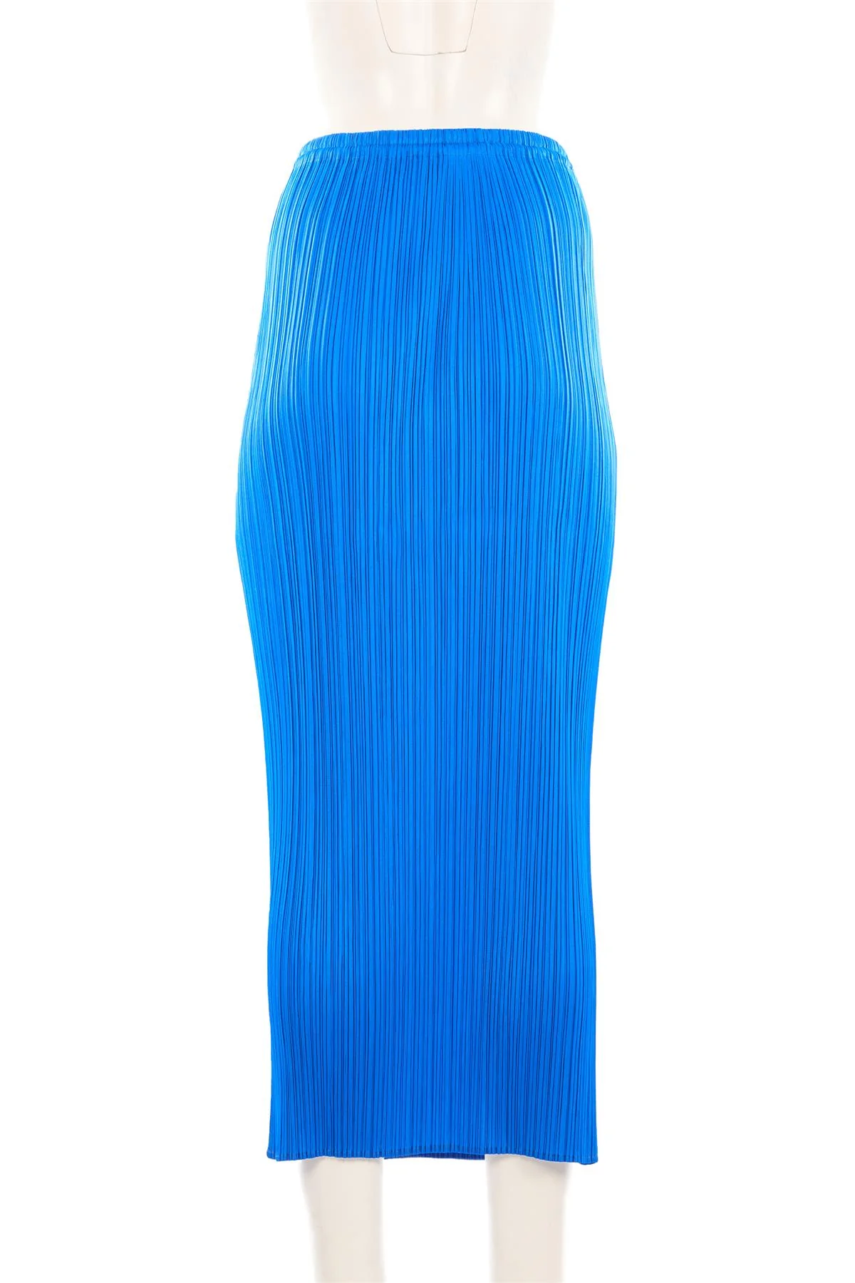 PLEATS PLEASE ISSEY MIYAKE BLUE MIDI SKIRT UK 12 - Image 4