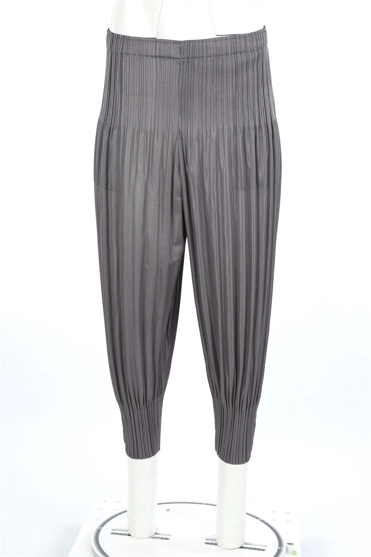 PLEATS PLEASE ISSEY MIYAKE GREY TAPERED PANTS JP 4 UK 12 - Image 2