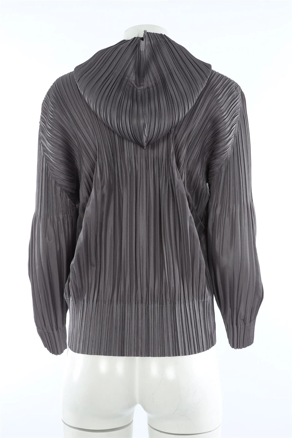 PLEATS PLEASE ISSEY MIYAKE GREY WOVEN JACKET JP 4 UK 12 - Image 4