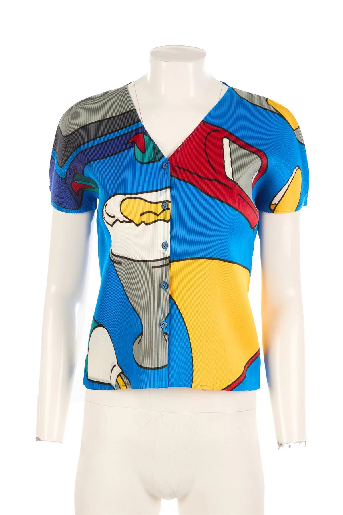 PLEATS PLEASE ISSEY MIYAKE MULTI VINTAGE TOP UK 8 - Image 2