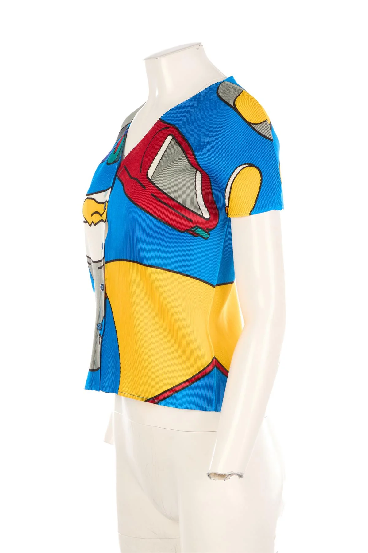 PLEATS PLEASE ISSEY MIYAKE MULTI VINTAGE TOP UK 8 - Image 3