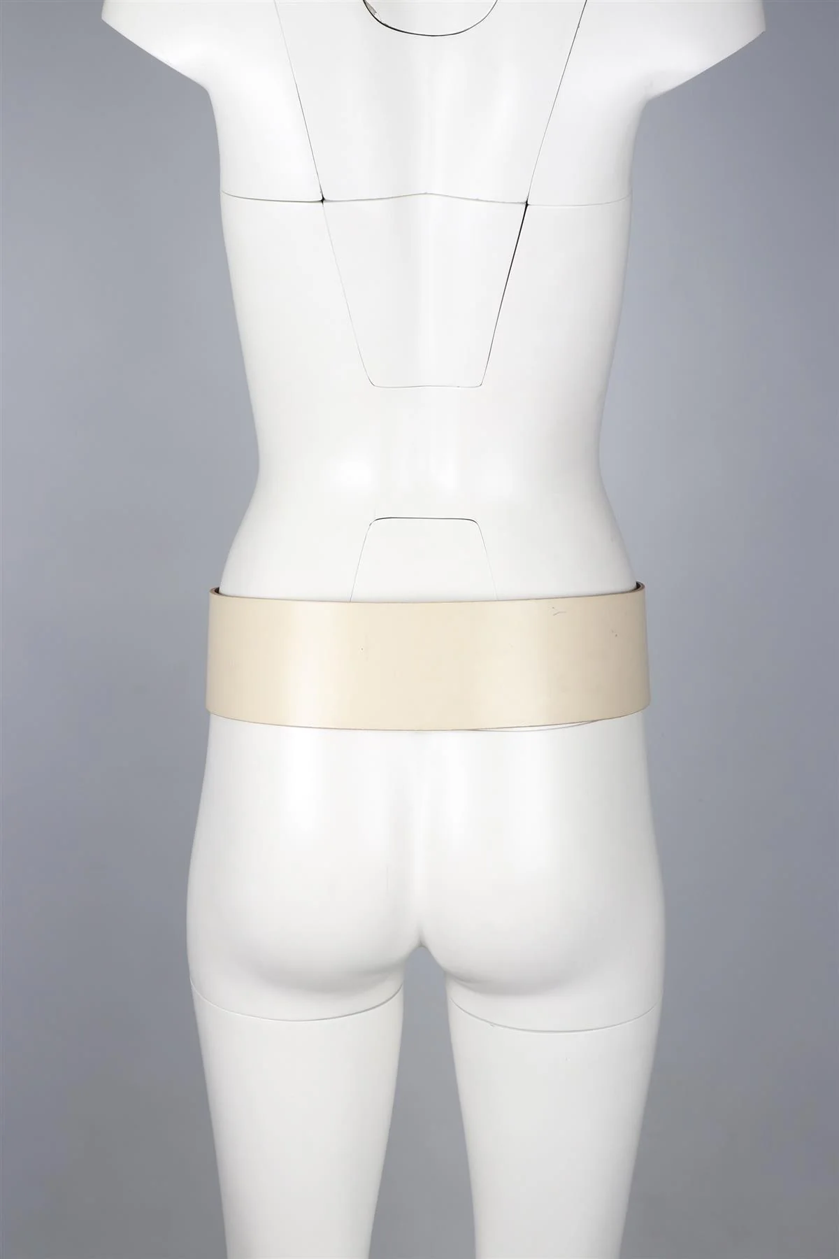 PLEIN SUD CREAM LEATHER WAIST BELT FR 38 UK 10 - Image 10