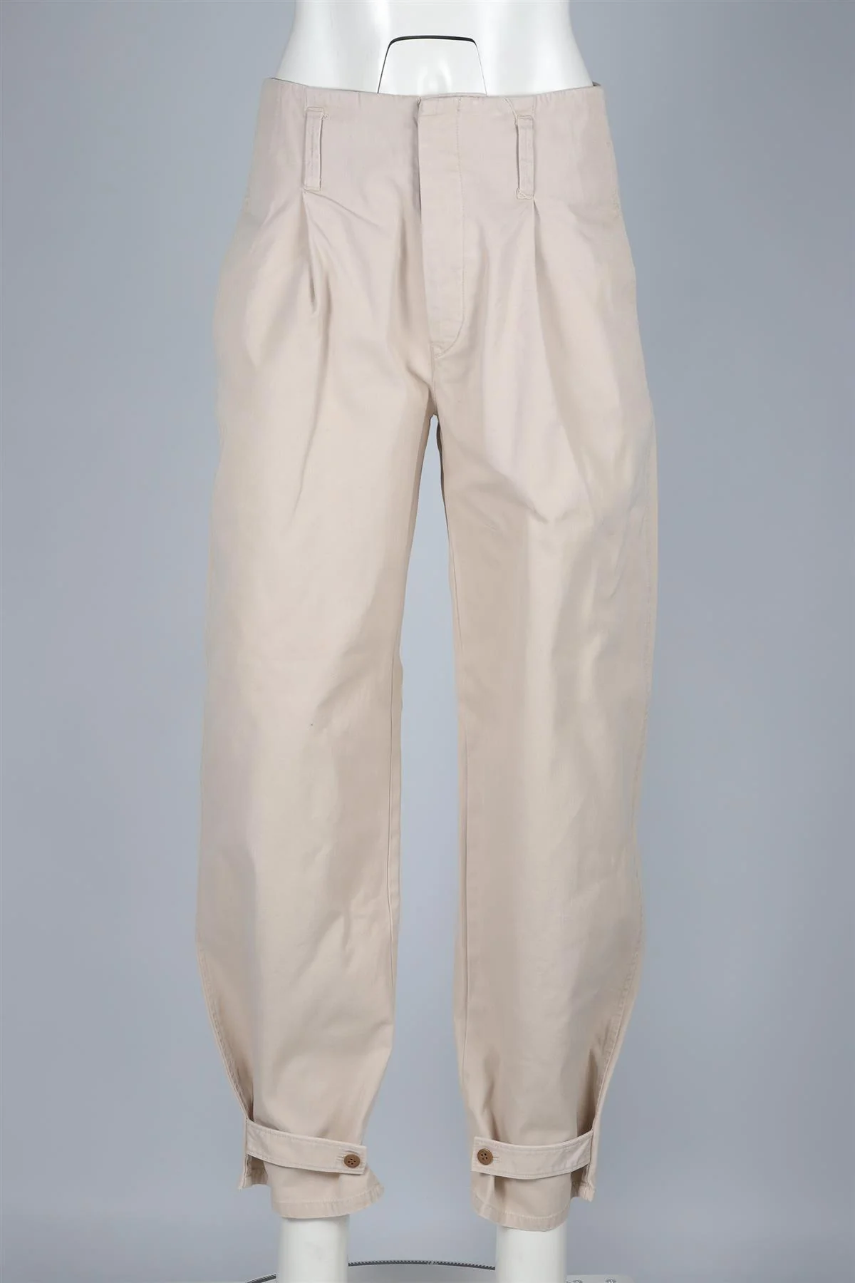 POLO RALPH LAUREN BEIGE COTTON TAPERED PANTS US 2 UK 6 - Image 2