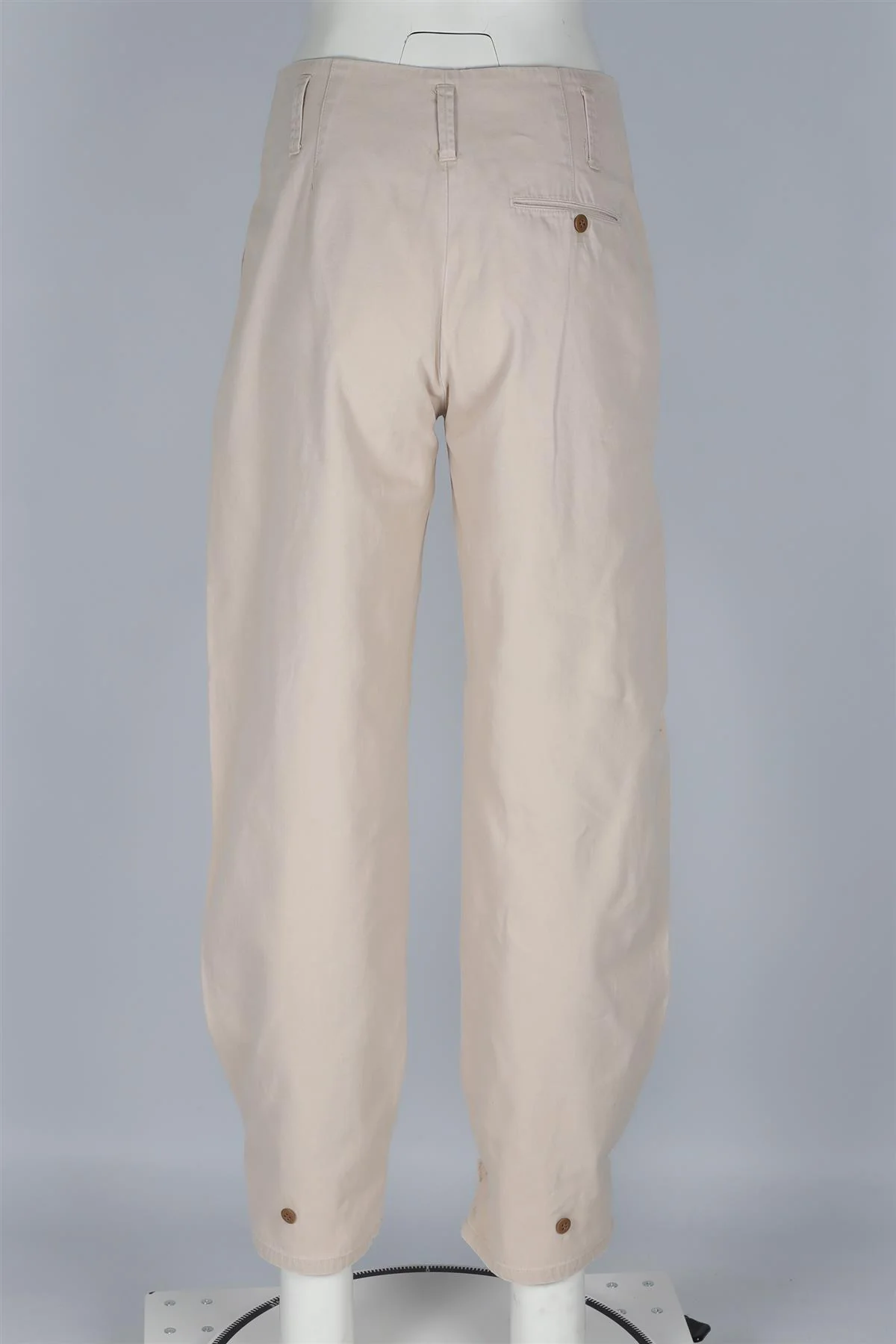 POLO RALPH LAUREN BEIGE COTTON TAPERED PANTS US 2 UK 6 - Image 4