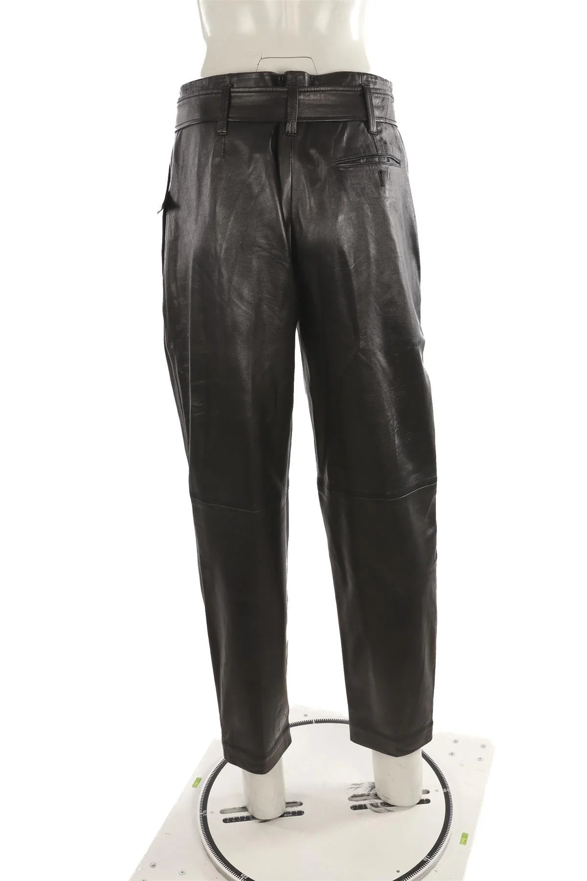 POLO RALPH LAUREN BLACK LEATHER TAPERED PANTS US 2 UK 6 - Image 4