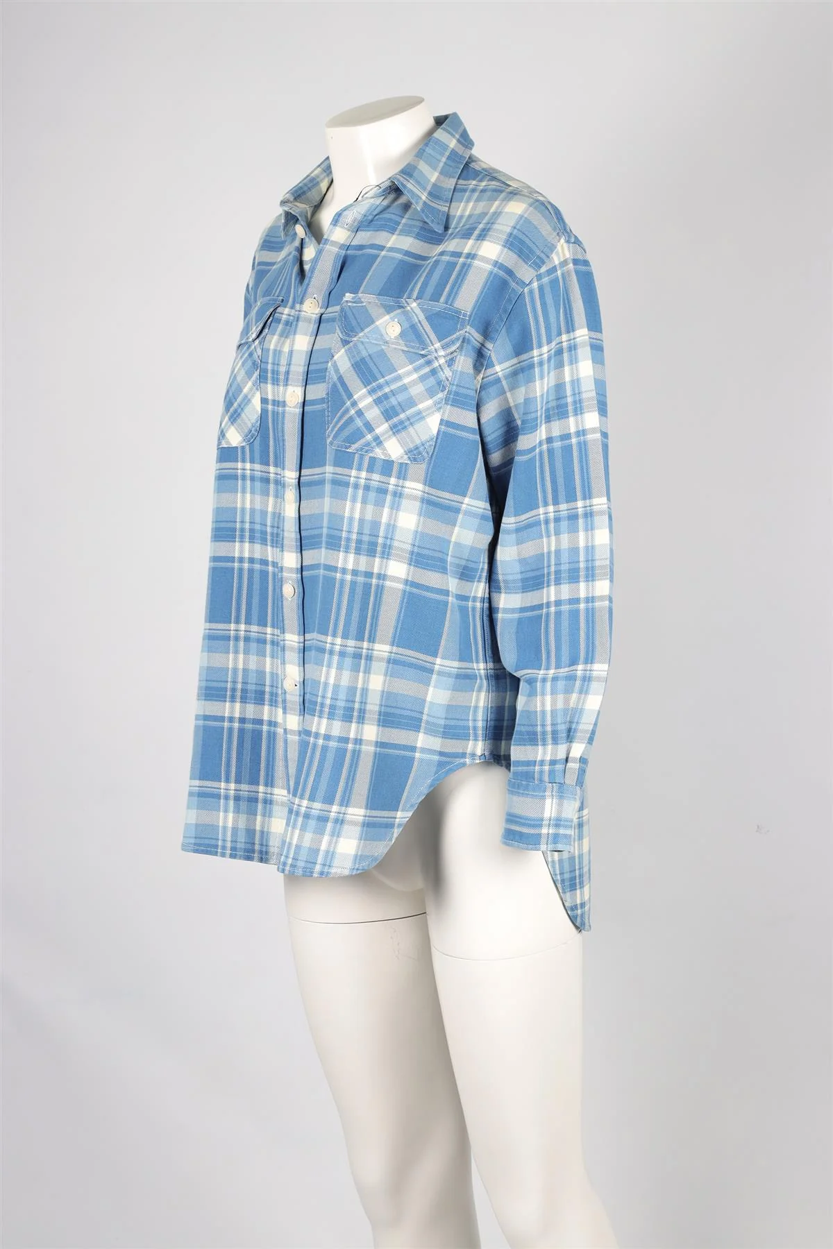 POLO RALPH LAUREN BLUE COTTON SHIRT SMALL - Image 3