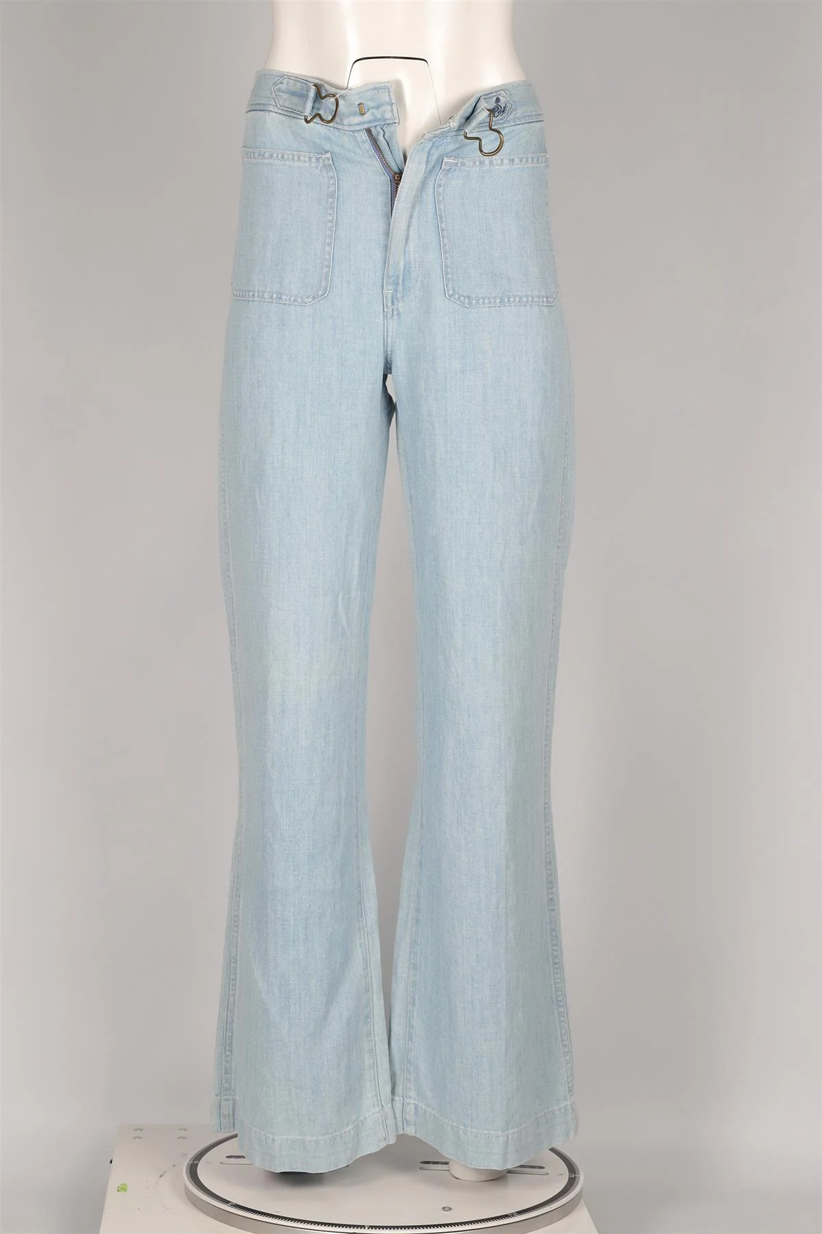 POLO RALPH LAUREN BLUE HIGH RISE WIDE LEG JEANS W26 UK 8 - Image 2