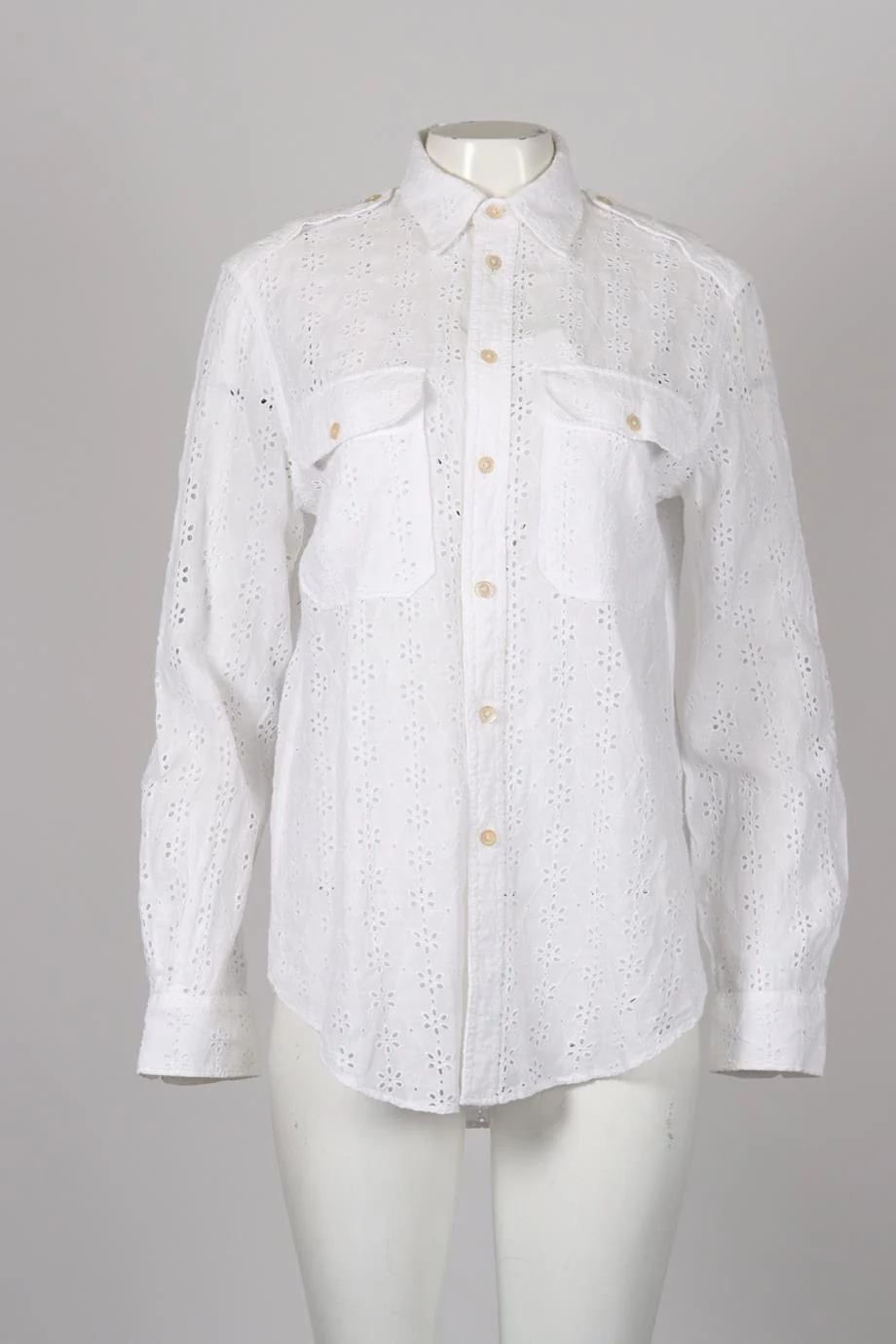 POLO RALPH LAUREN BRODERIE ANGLAISE SHIRT SMALL - Image 2