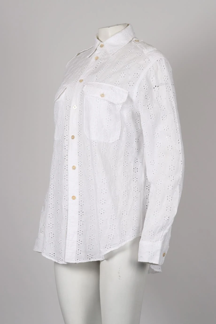 POLO RALPH LAUREN BRODERIE ANGLAISE SHIRT SMALL - Image 3