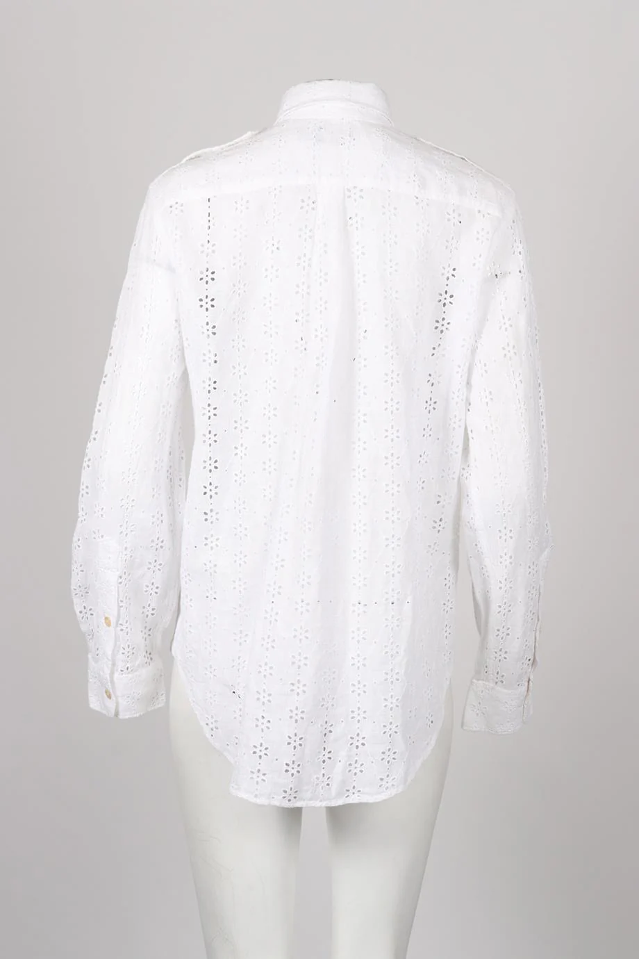 POLO RALPH LAUREN BRODERIE ANGLAISE SHIRT SMALL - Image 4