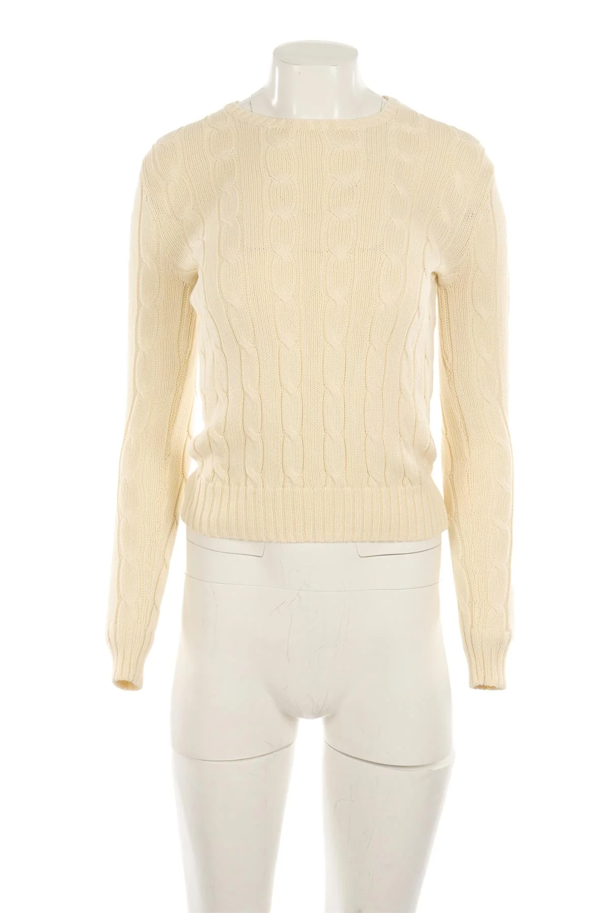 POLO RALPH LAUREN CREAM COTTON SWEATER XSMALL - Image 2
