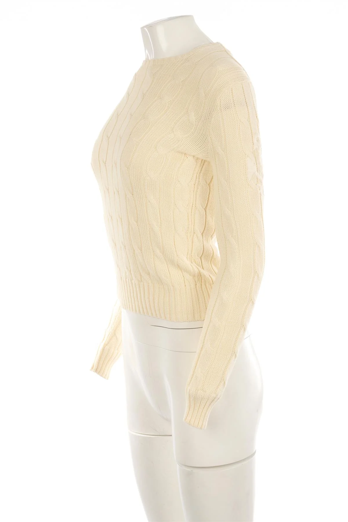 POLO RALPH LAUREN CREAM COTTON SWEATER XSMALL - Image 3