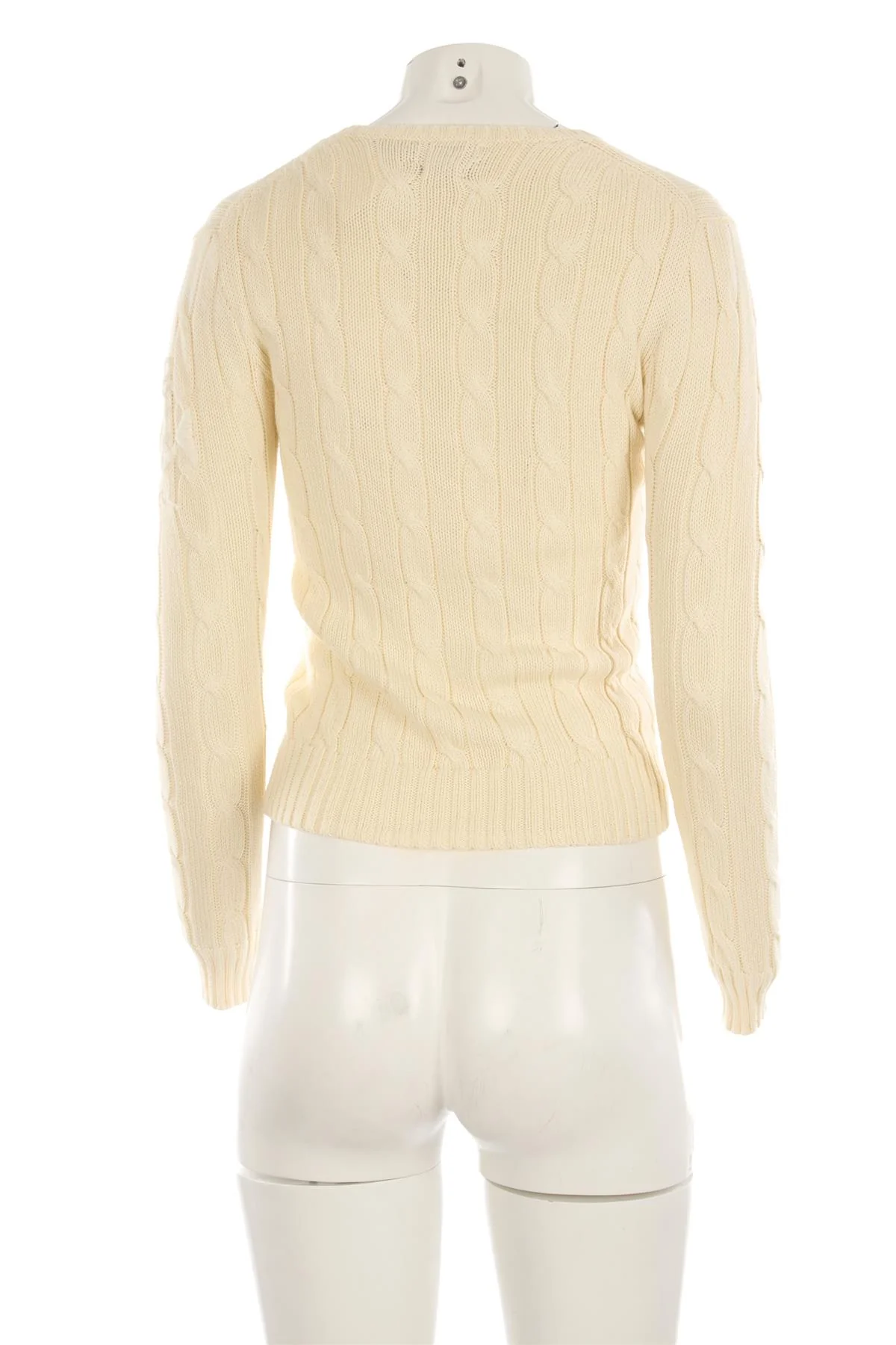POLO RALPH LAUREN CREAM COTTON SWEATER XSMALL - Image 4