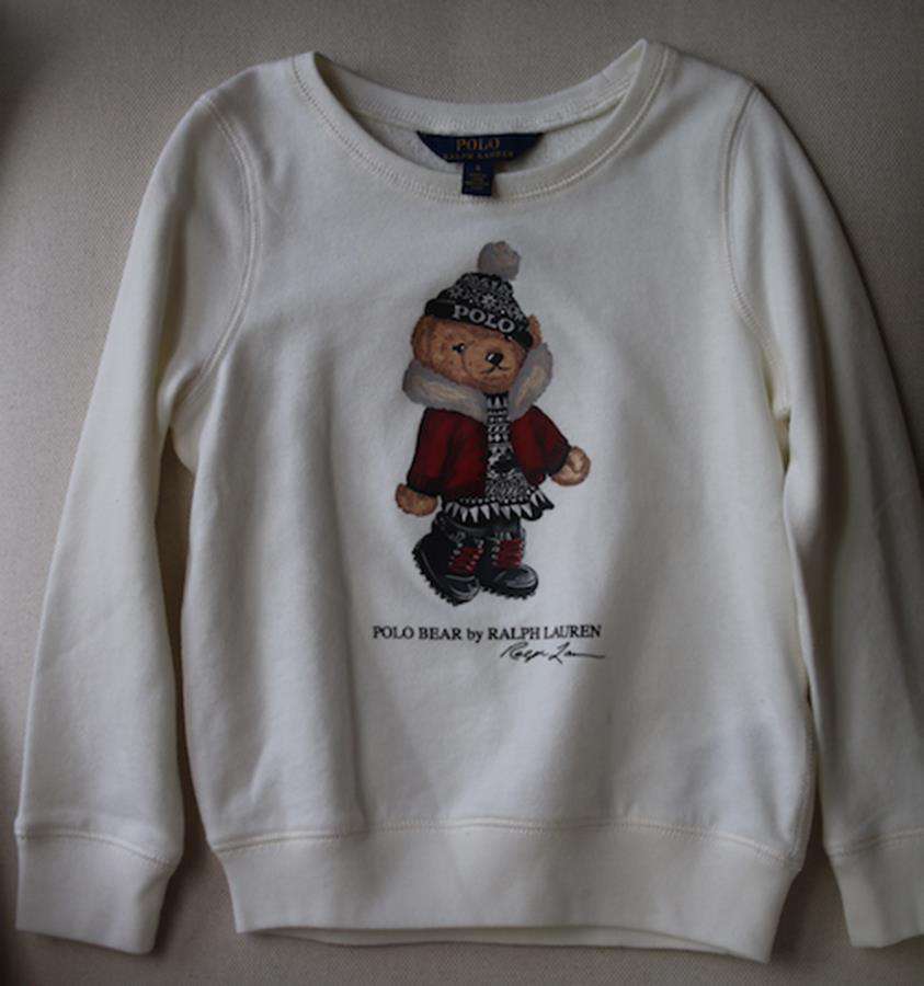 POLO RALPH LAUREN KIDS GIRLS HOLIDAY BEAR COTTON SWEATSHIRT 6 YEARS - Image 2