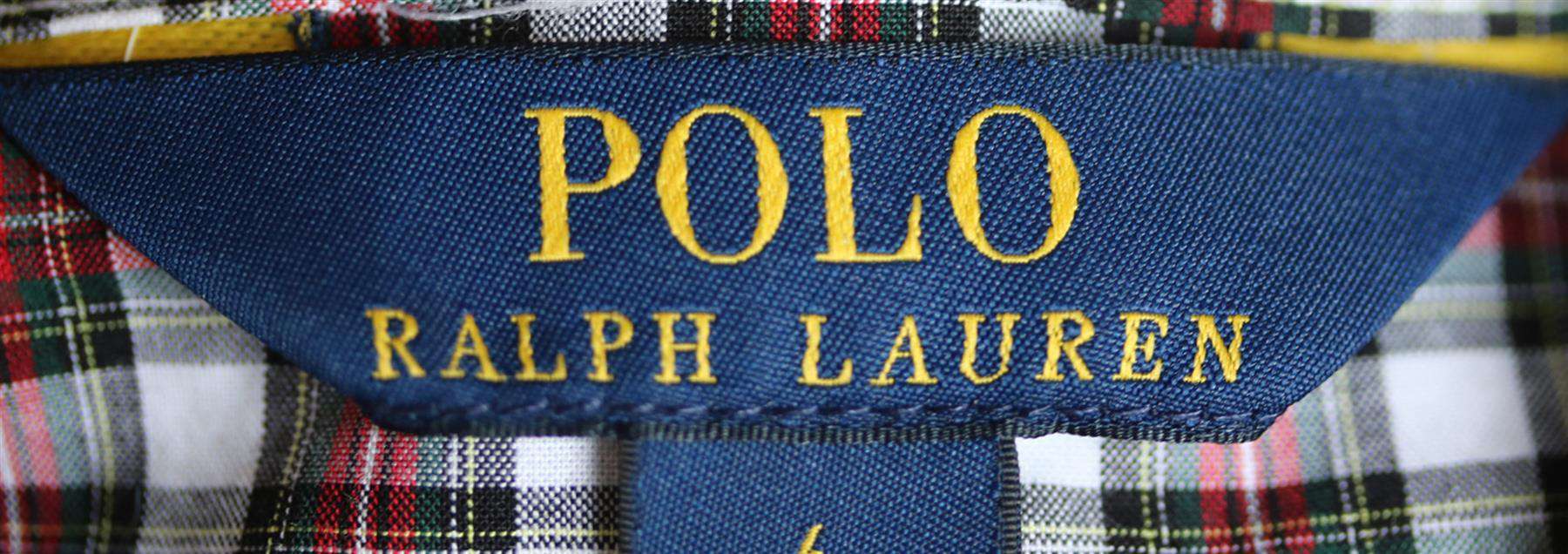 POLO RALPH LAUREN KIDS GIRLS RUFFLE FRONT PLAID SHIRT 6 YEARS - Image 4