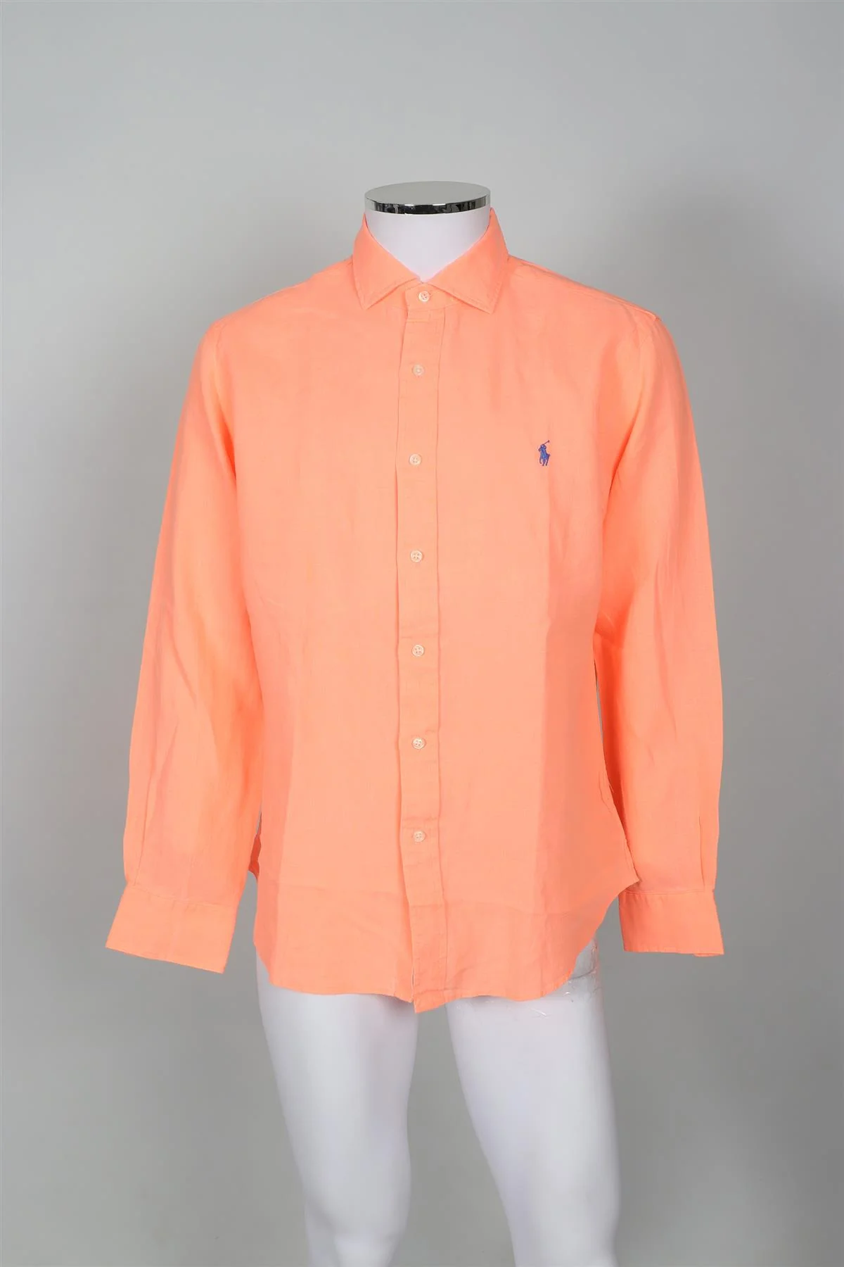 POLO RALPH LAUREN ORANGE MEN'S LINEN SHIRT LARGE - Image 2