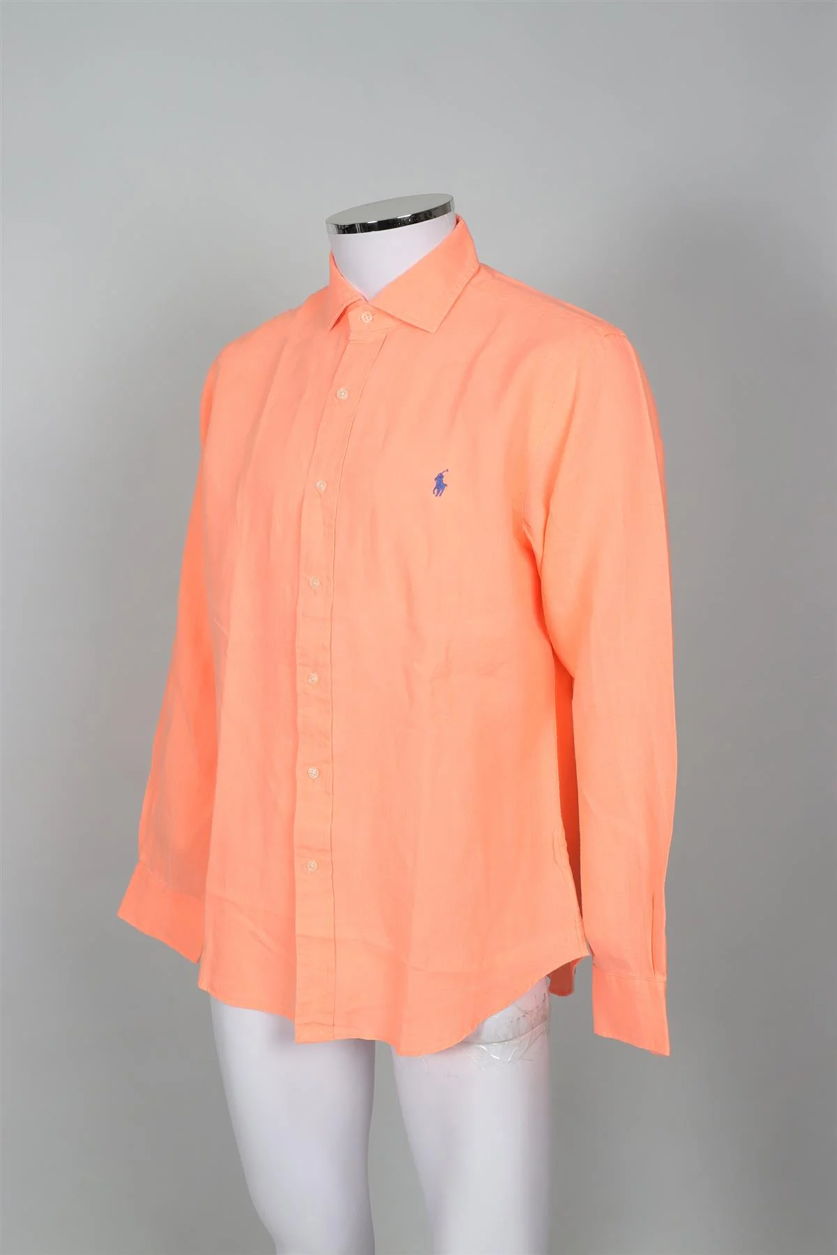 POLO RALPH LAUREN ORANGE MEN'S LINEN SHIRT LARGE - Image 3
