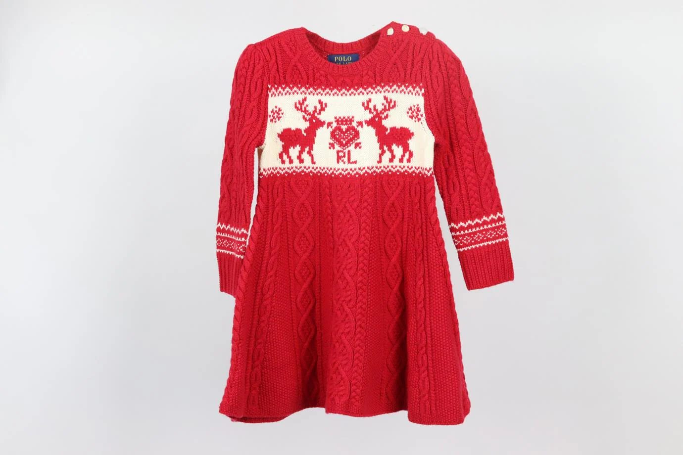 POLO RALPH LAURENT KIDS GIRLS KNITTED DRESS 2 YEARS - Image 2